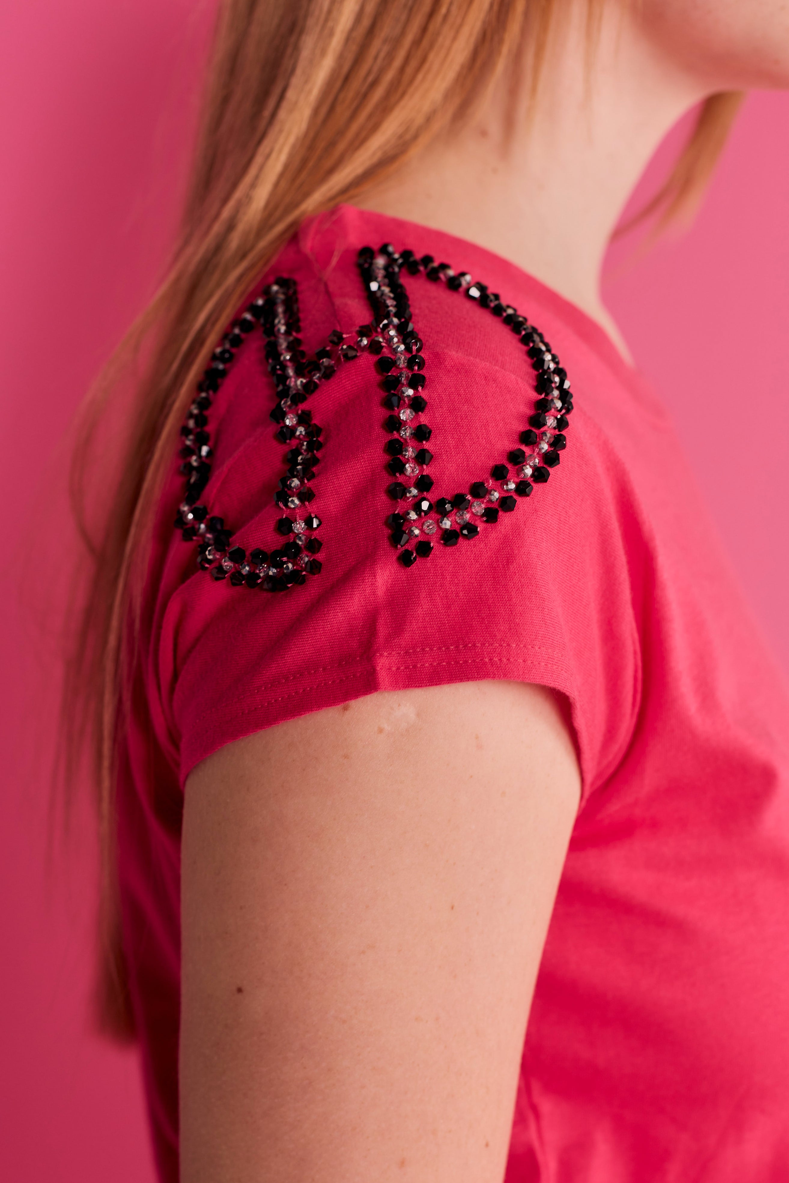 #color_pink and black silver rhinestones