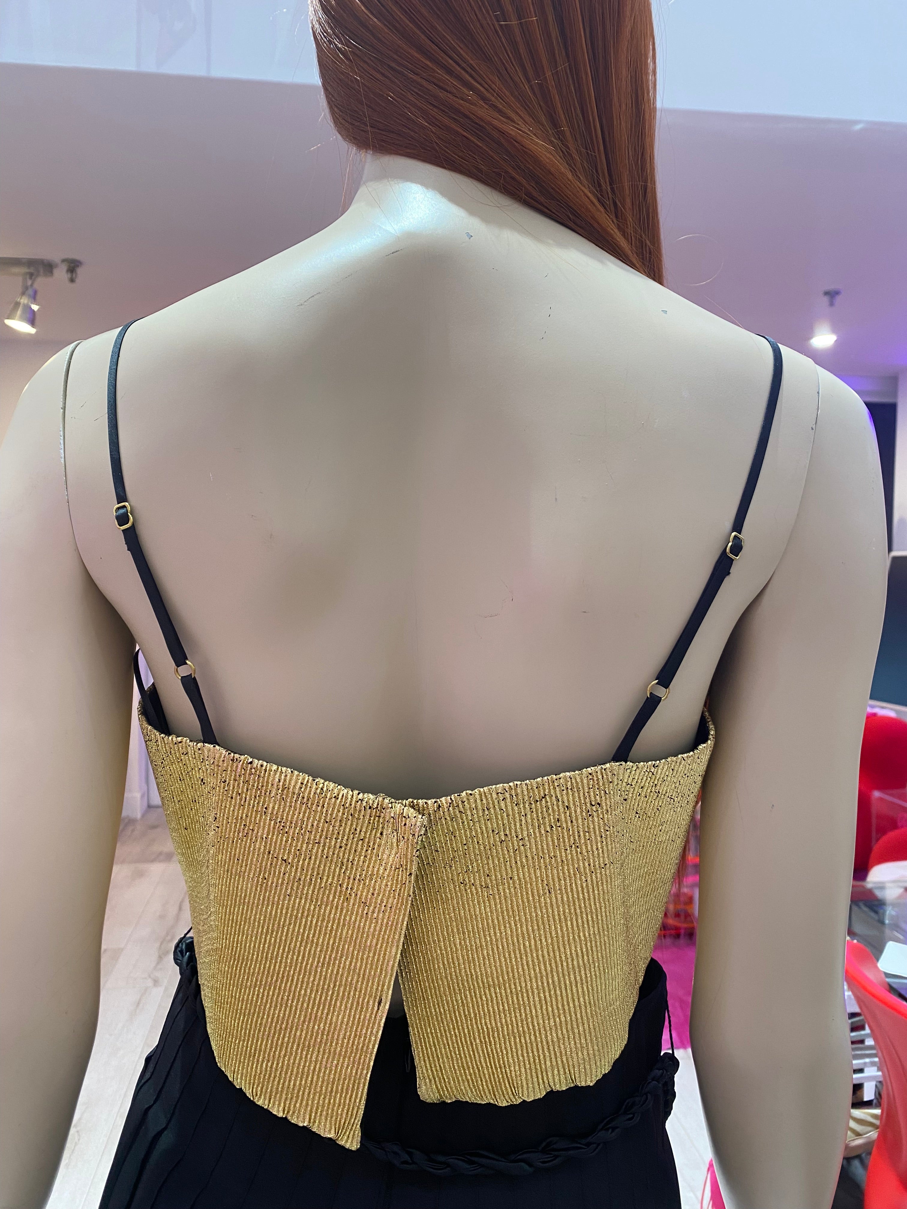 Inés Metallic Bandeau Top