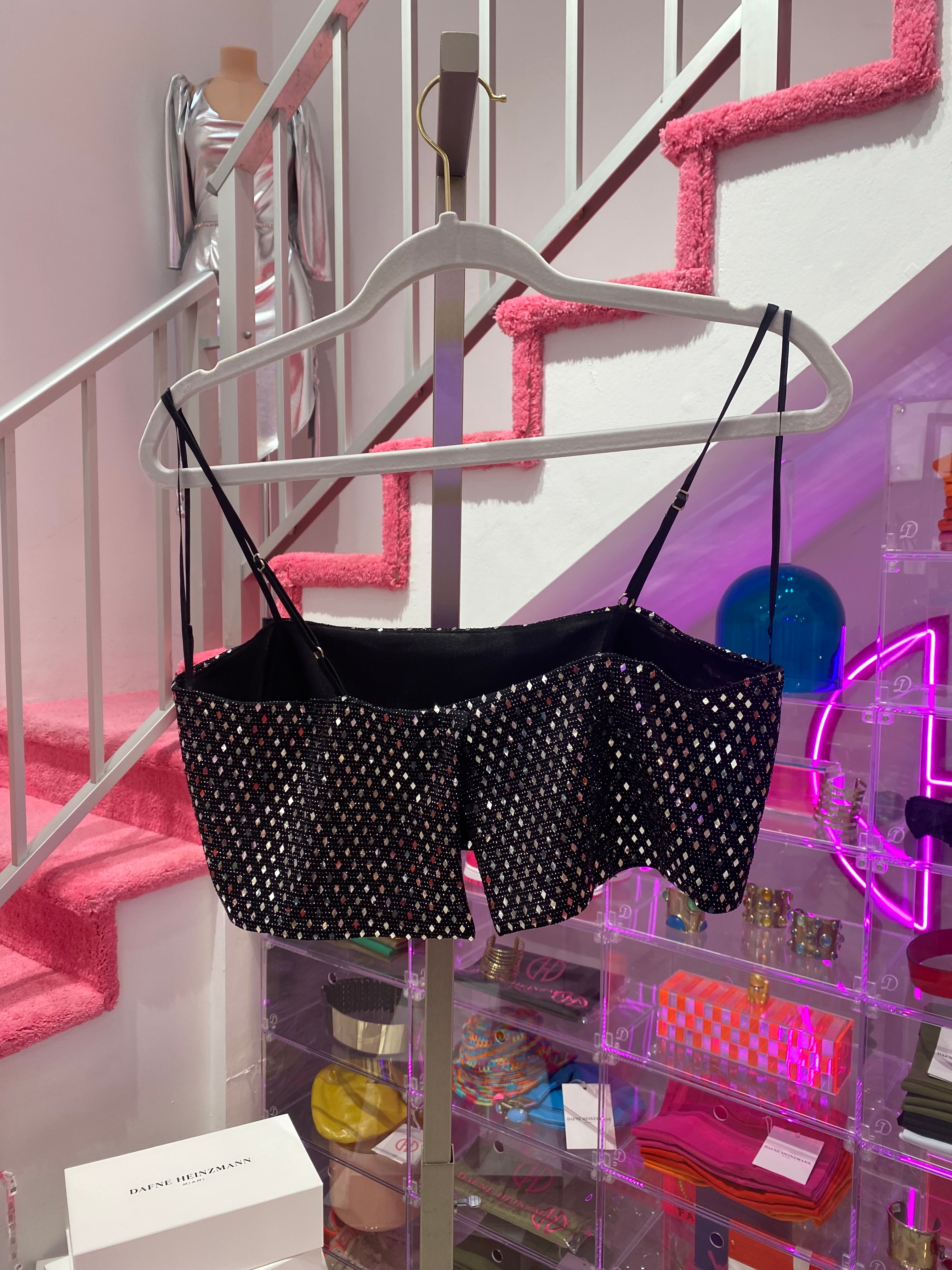 Inés Metallic Bandeau Top