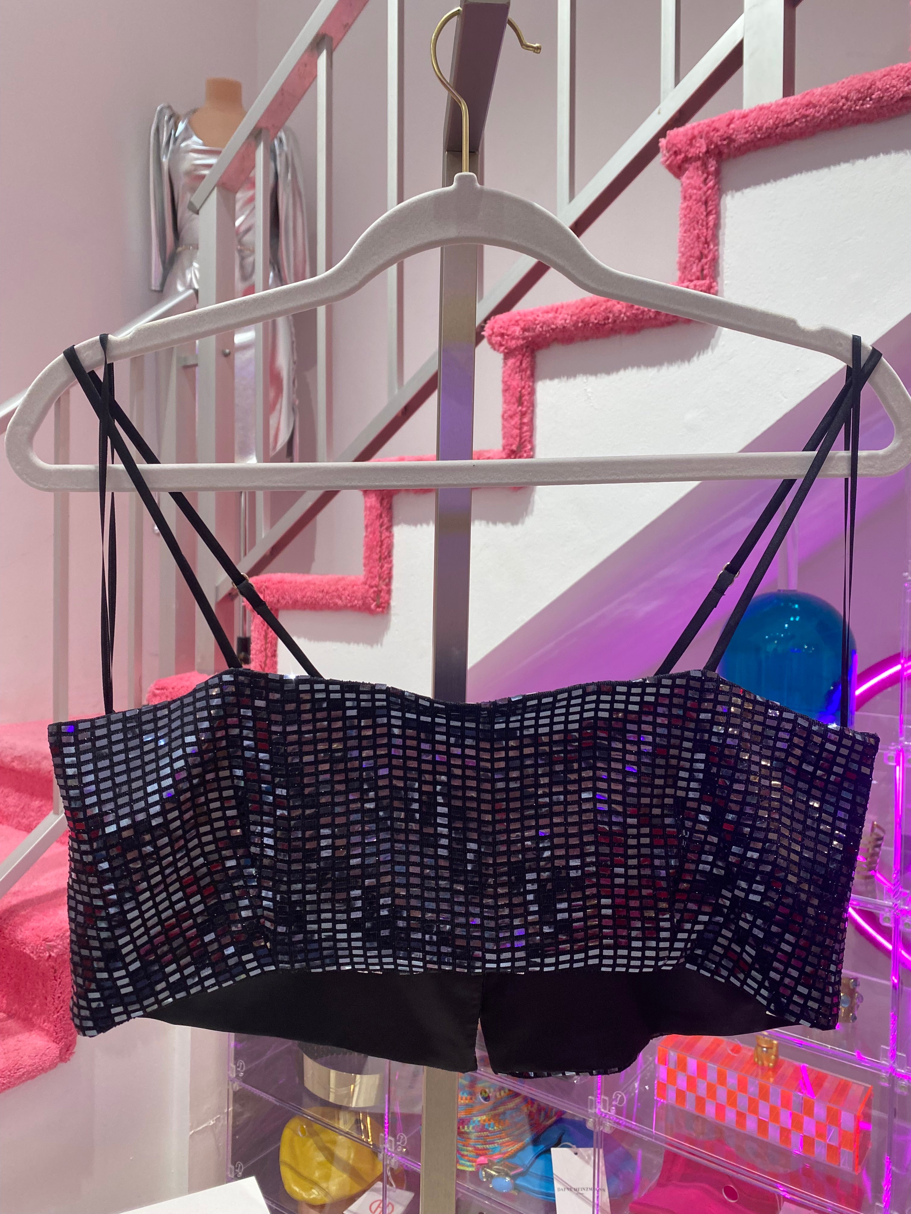 Inés Metallic Bandeau Top