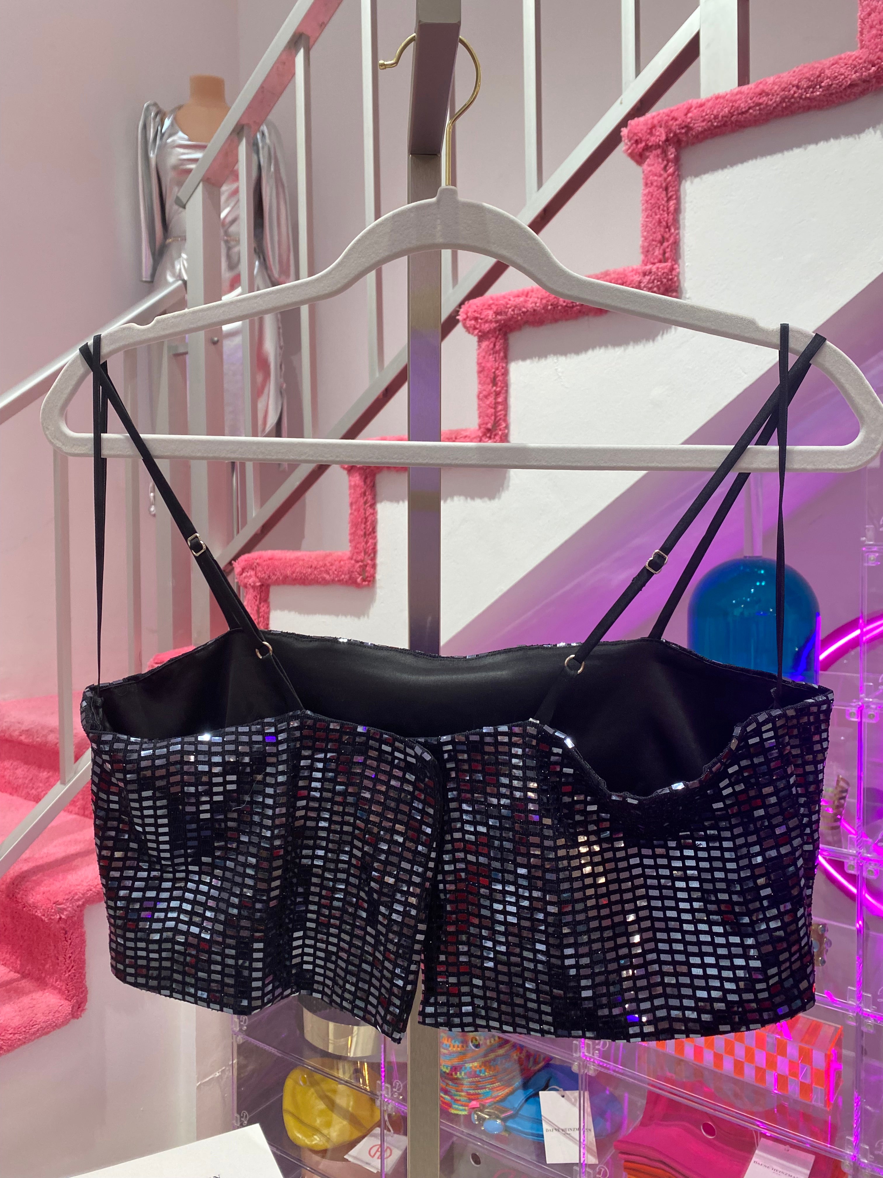 Inés Metallic Bandeau Top