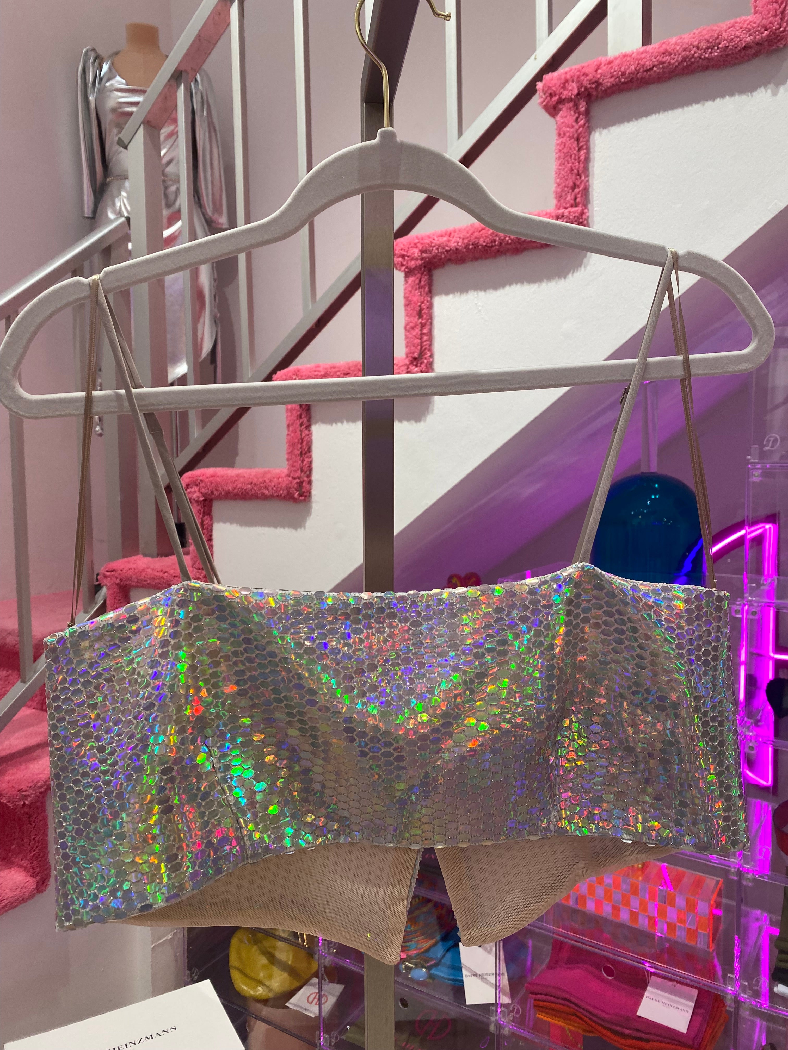 Inés Metallic Bandeau Top