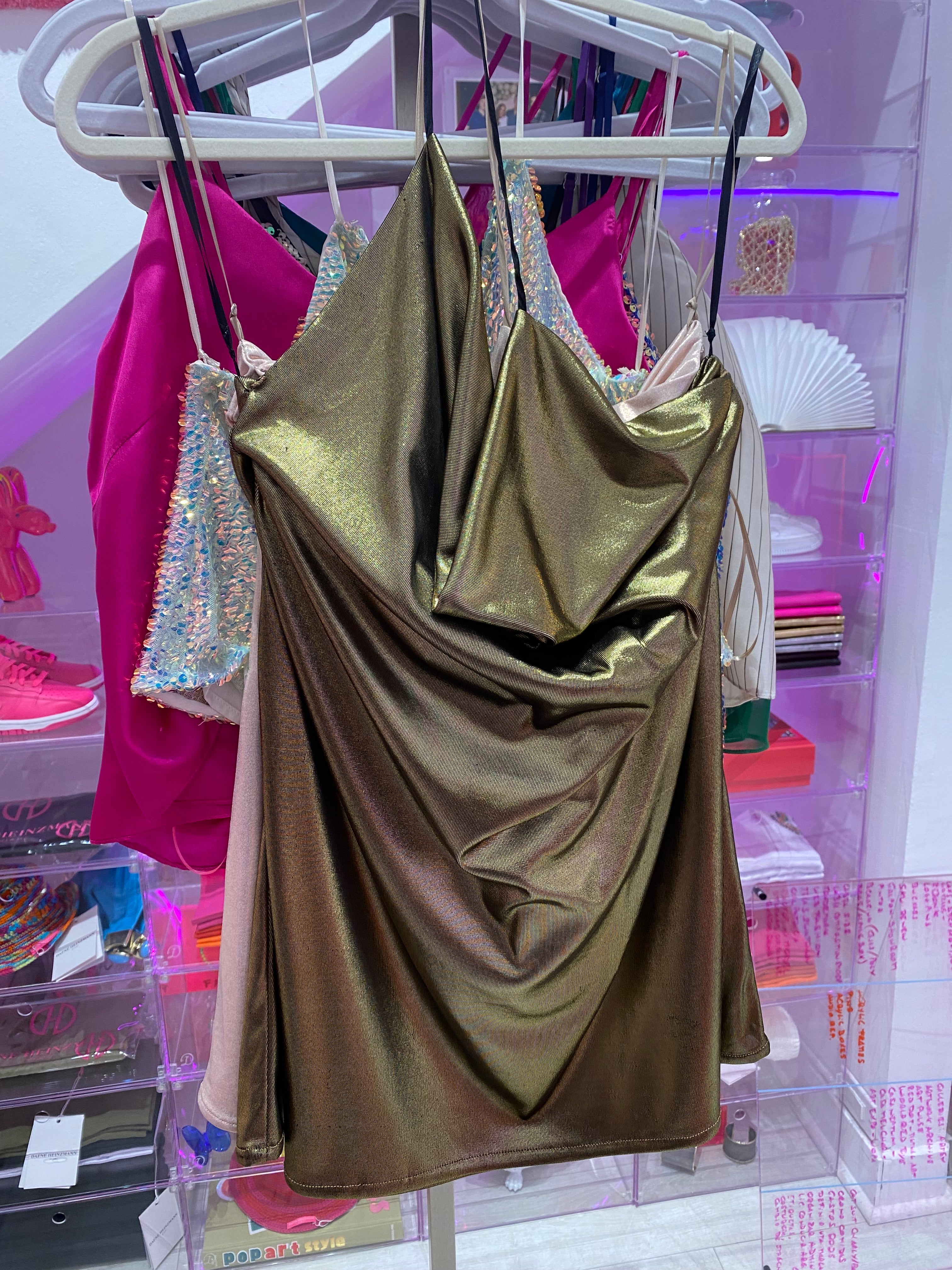 Metallic Bote Dress