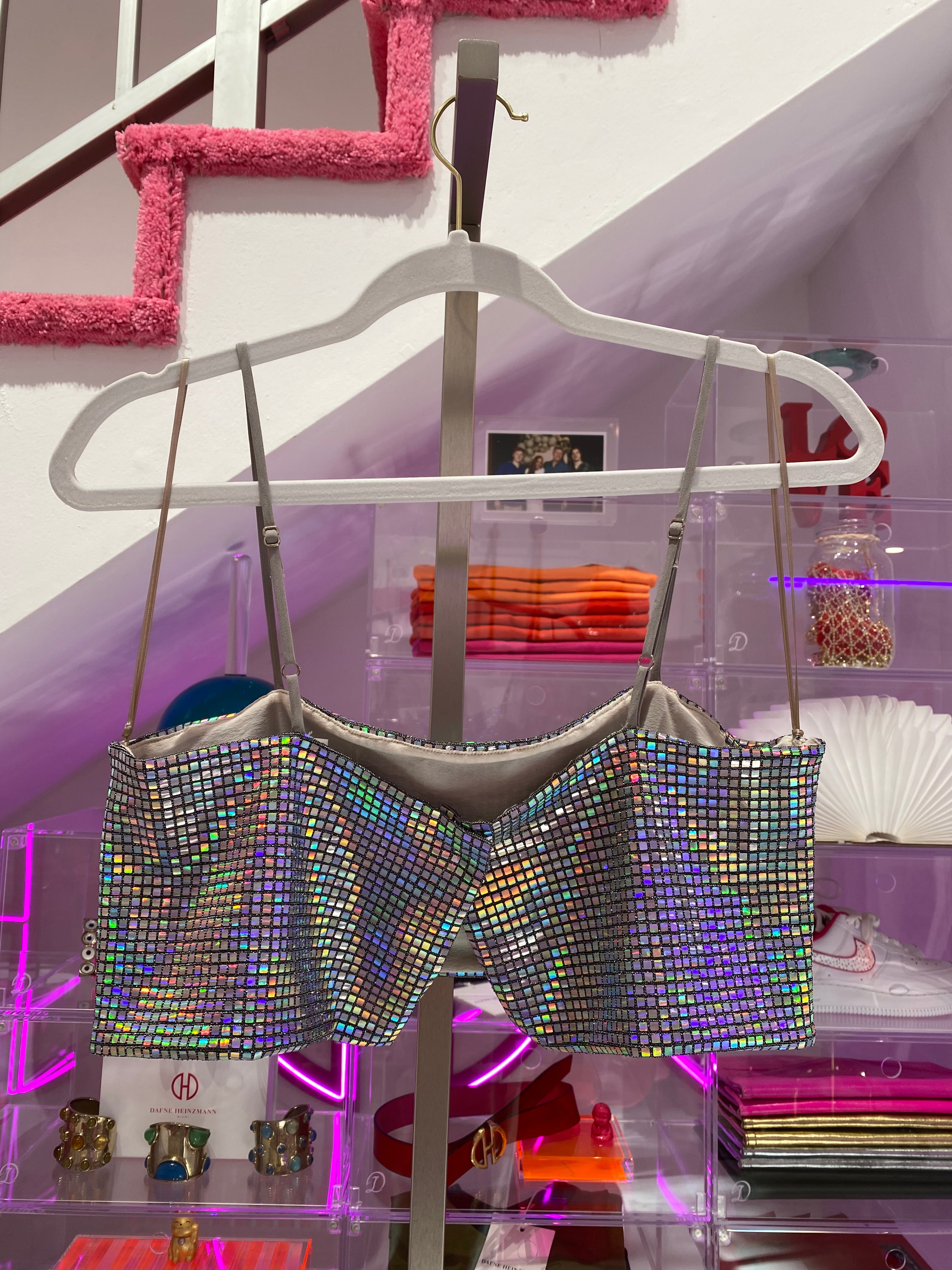 Inés Metallic Bandeau Top