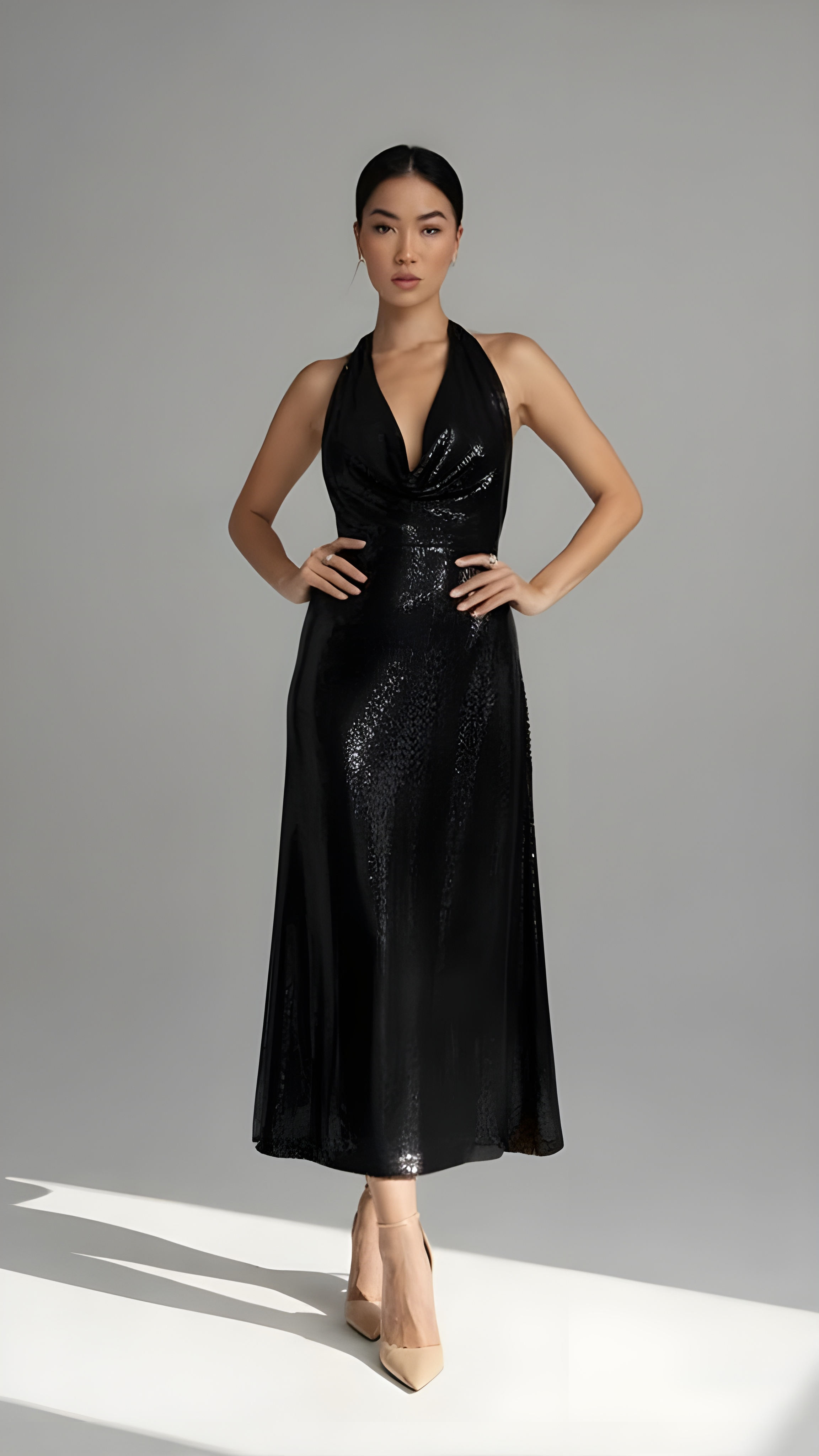 Metallic Bote Gown