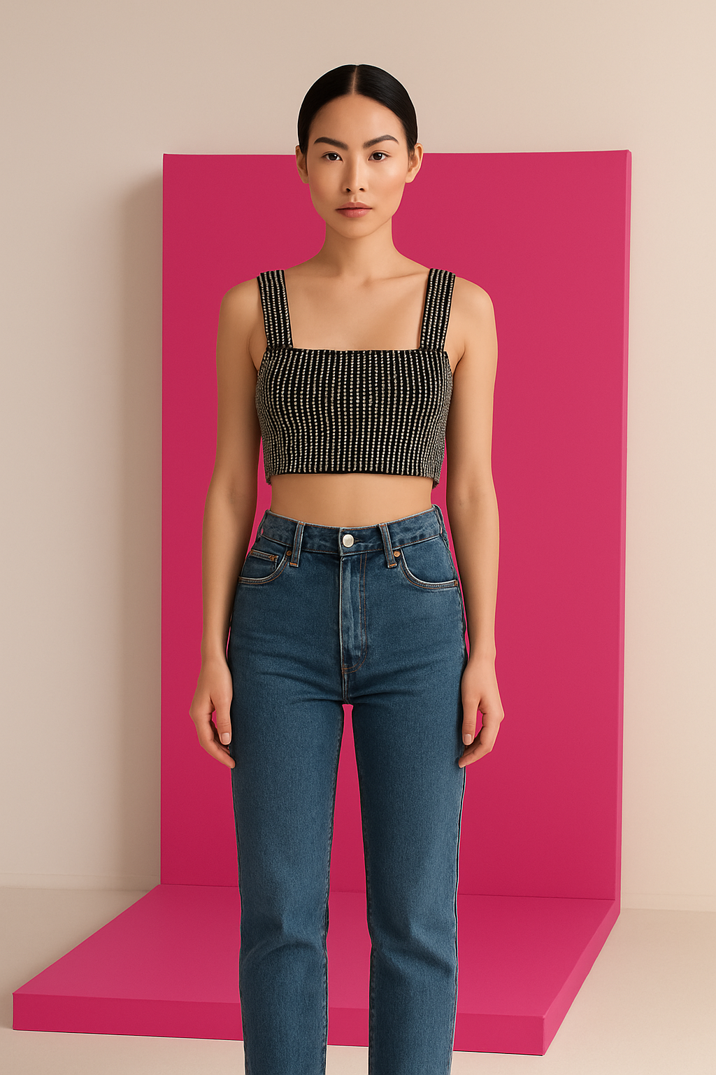 Isa Metallic Bandeau Top