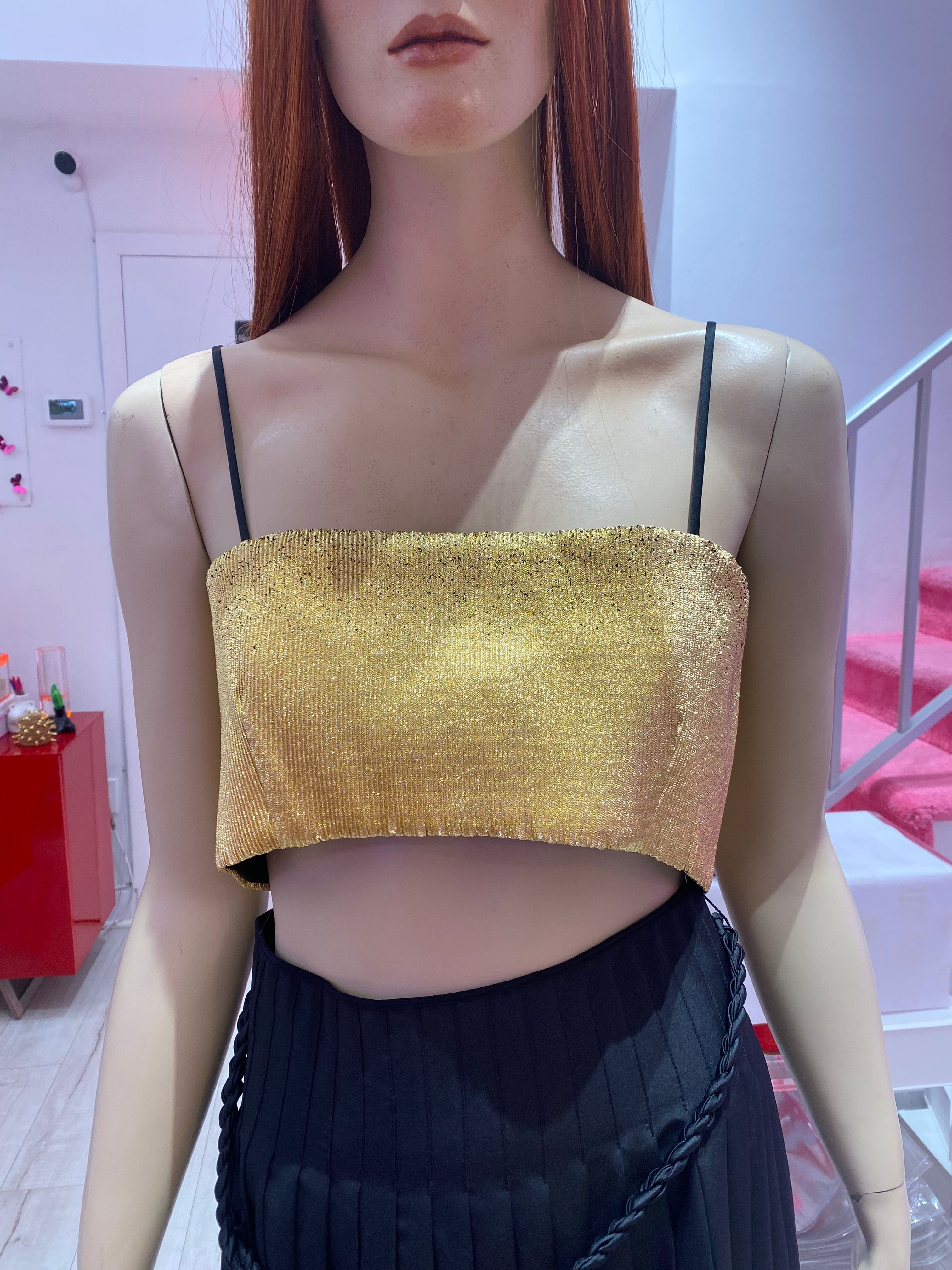 Inés Metallic Bandeau Top